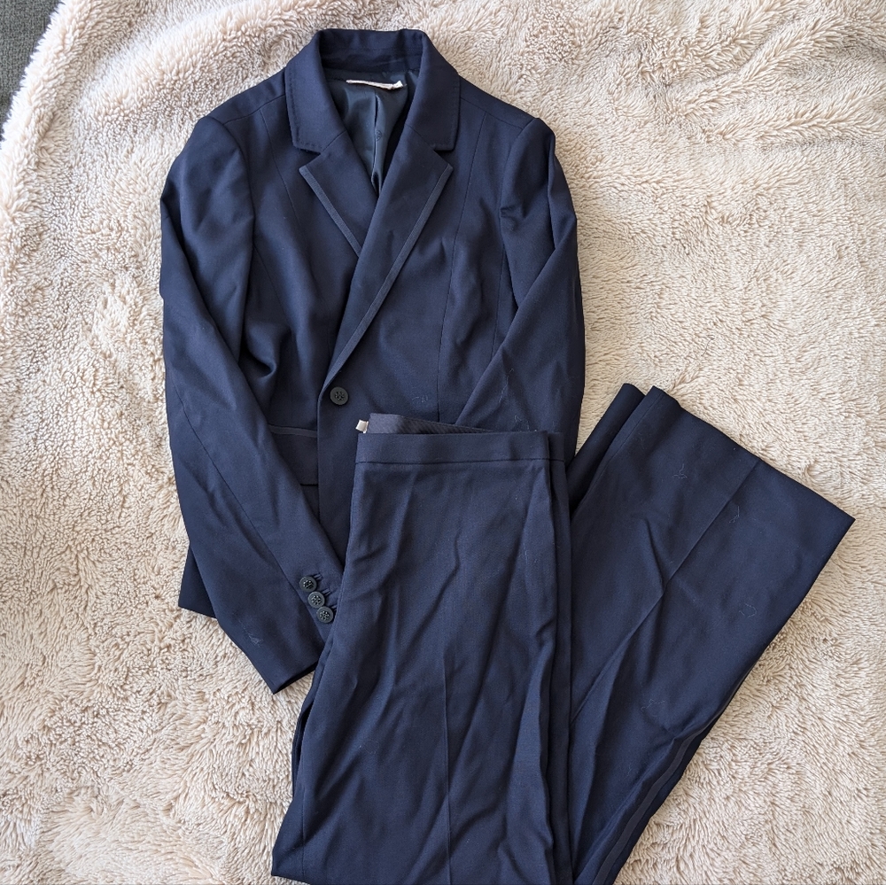 Tory Burch Navy Blazer and Suit Pants Set